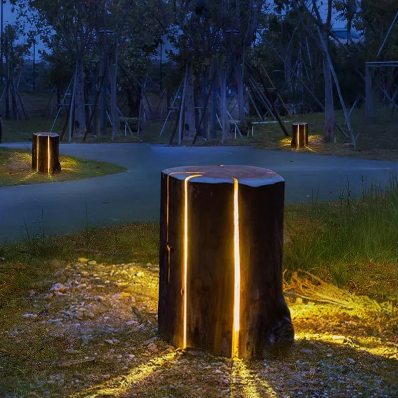 Vrimlo Outdoor Wooden Stump Light By Euroselle Vrimlo