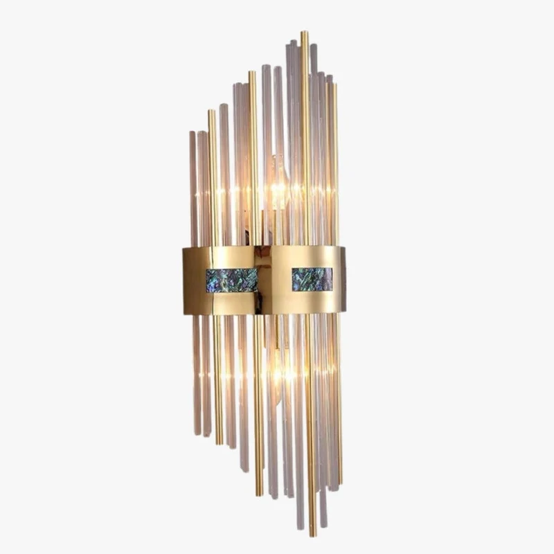 Marvelle Luxury Gold Vertical Wall Sconce With Crystal Rods Euroselle
