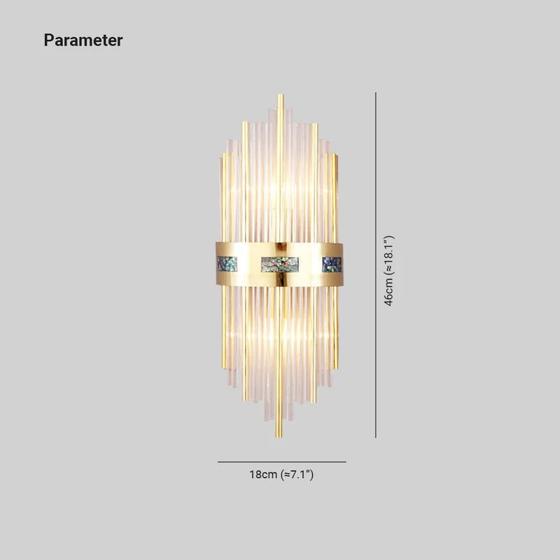 Marvelle Luxury Gold Vertical Wall Sconce With Crystal Rods Euroselle