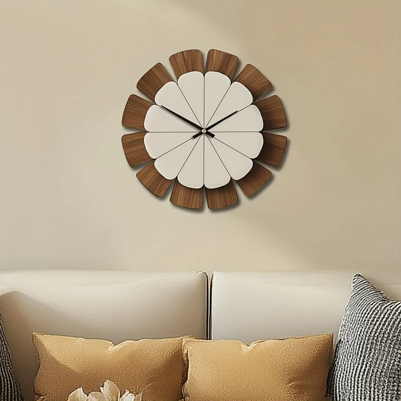 Euroselle Decorative Silent Wooden Wall Clock For Quiet Home Decor