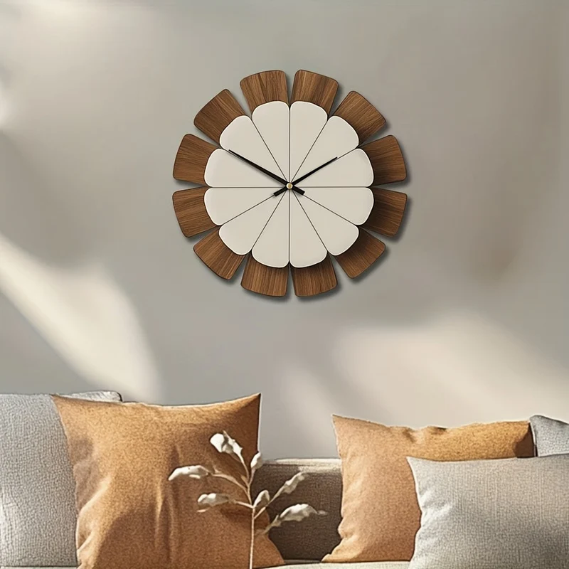 Euroselle Decorative Silent Wooden Wall Clock For Quiet Home Decor