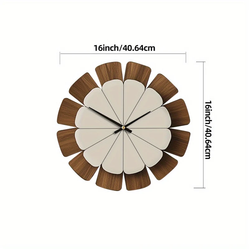 Euroselle Decorative Silent Wooden Wall Clock For Quiet Home Decor