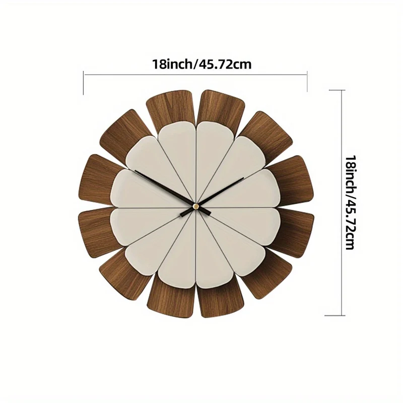 Euroselle Decorative Silent Wooden Wall Clock For Quiet Home Decor