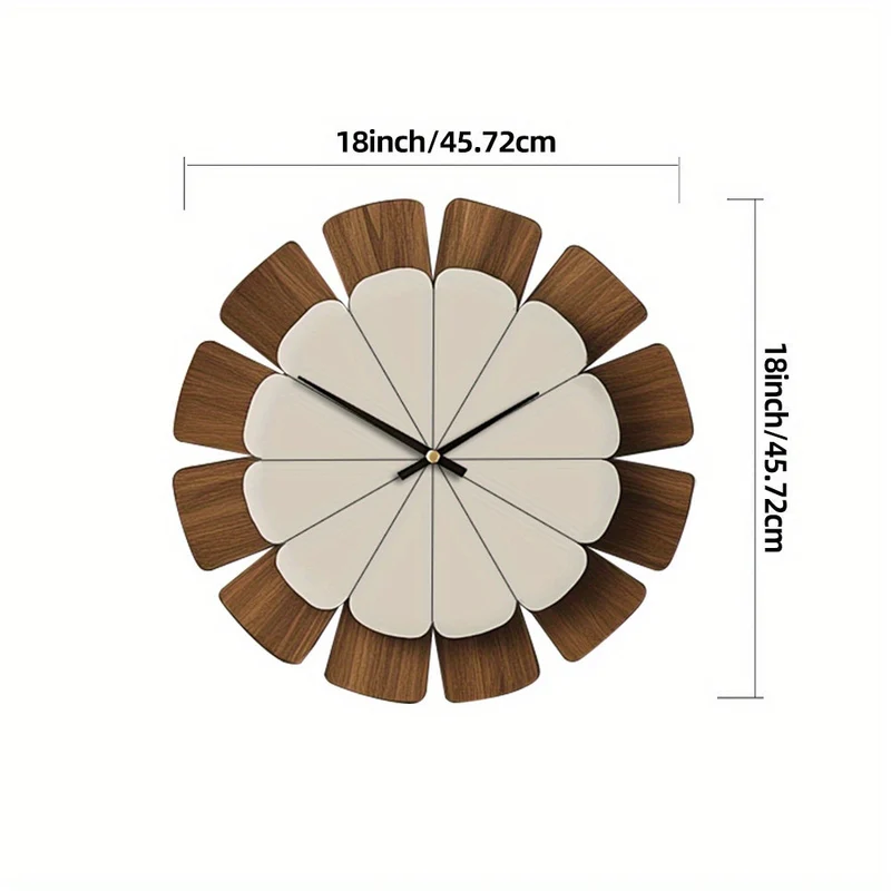 Euroselle Decorative Silent Wooden Wall Clock For Quiet Home Decor