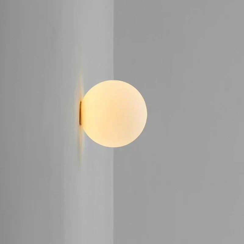 CircaGlow Modern White Milk-Glass Circular Wall Light By Euroselle