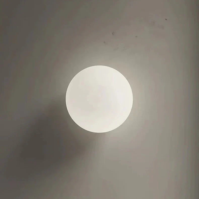 CircaGlow Modern White Milk-Glass Circular Wall Light By Euroselle