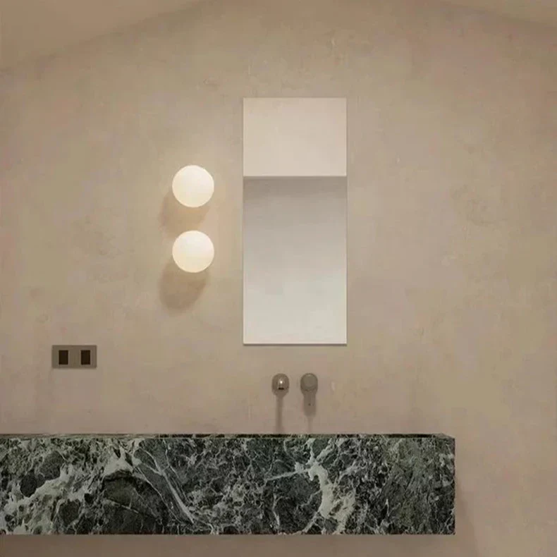 CircaGlow Modern White Milk-Glass Circular Wall Light By Euroselle