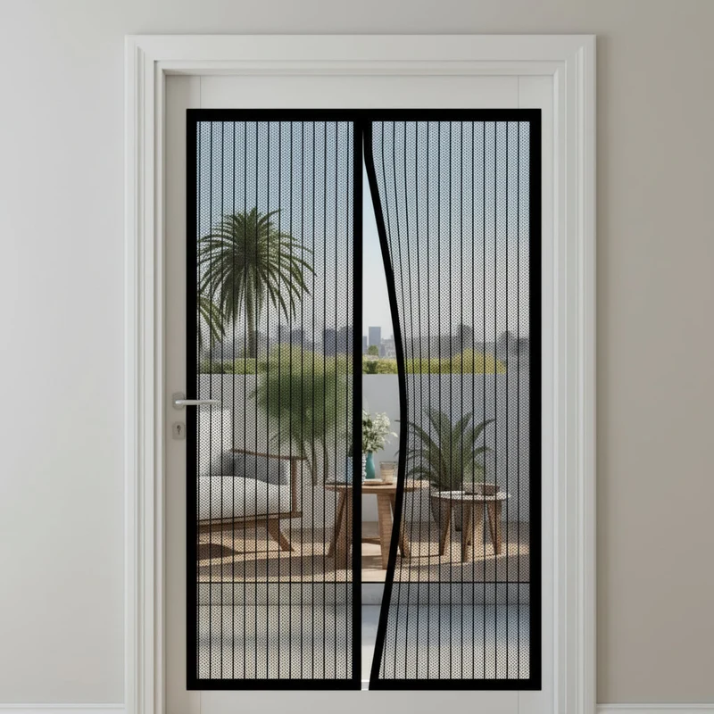 Euroselle Magnetic Closure Door Screen Curtain Mosquito Mesh