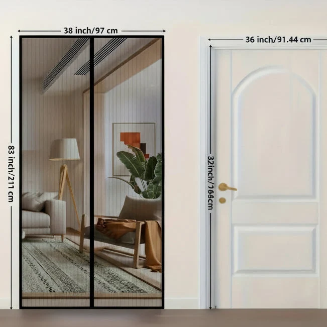 Euroselle Magnetic Closure Door Screen Curtain Mosquito Mesh