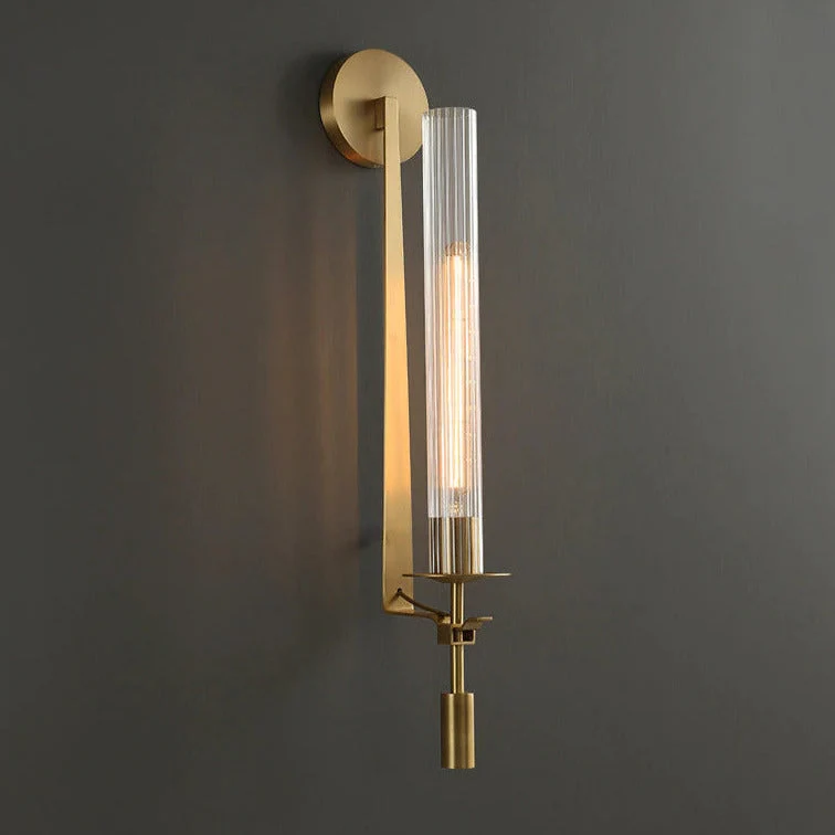 Sarika Modern Fluted Glass Wall Sconce By Euroselle