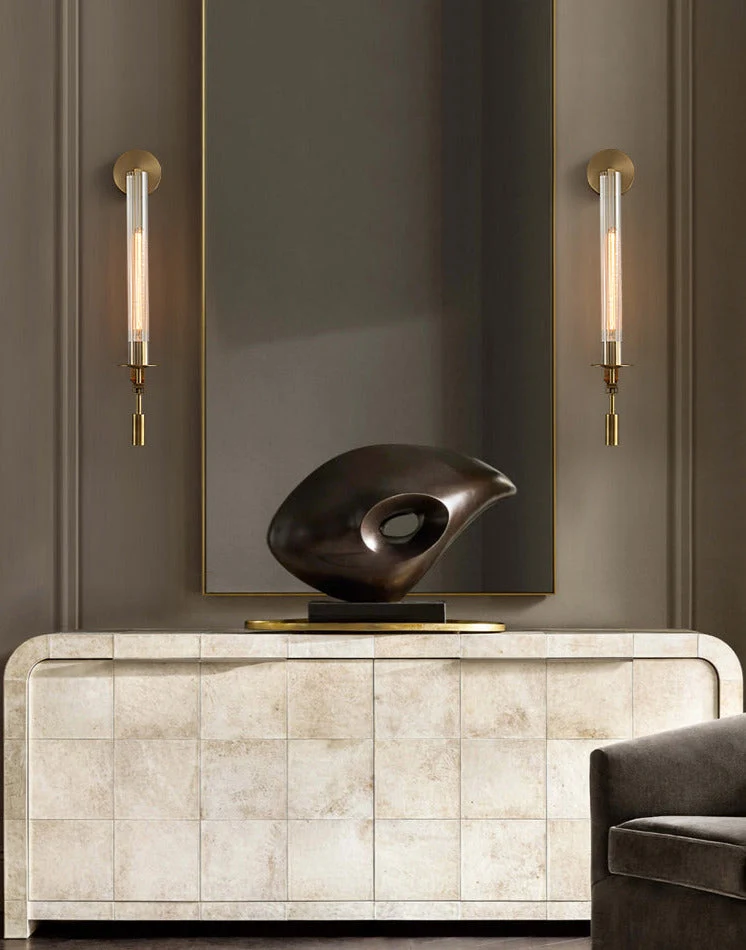 Sarika Modern Fluted Glass Wall Sconce By Euroselle