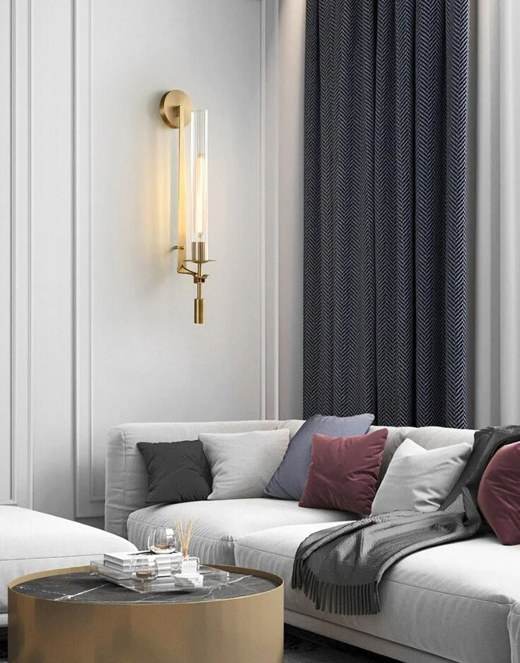 Sarika Modern Fluted Glass Wall Sconce By Euroselle