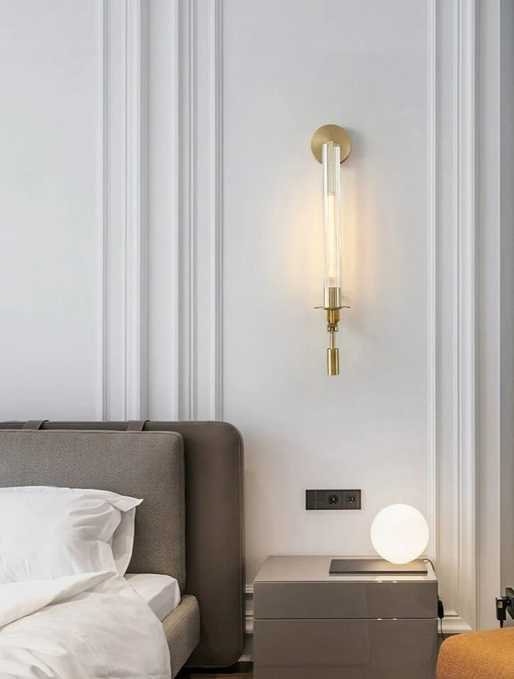 Sarika Modern Fluted Glass Wall Sconce By Euroselle
