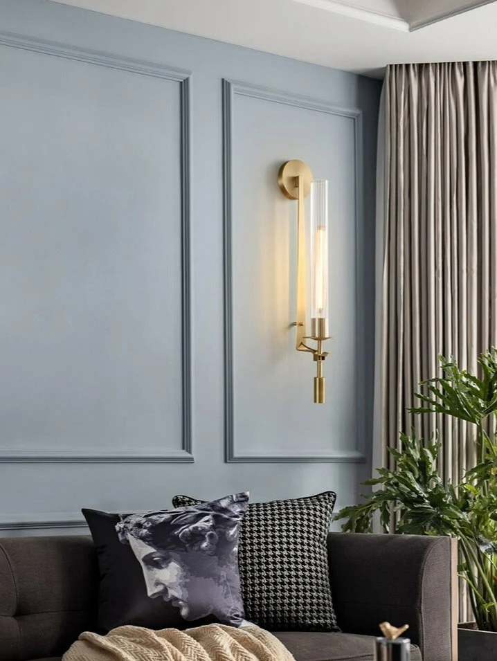 Sarika Modern Fluted Glass Wall Sconce By Euroselle