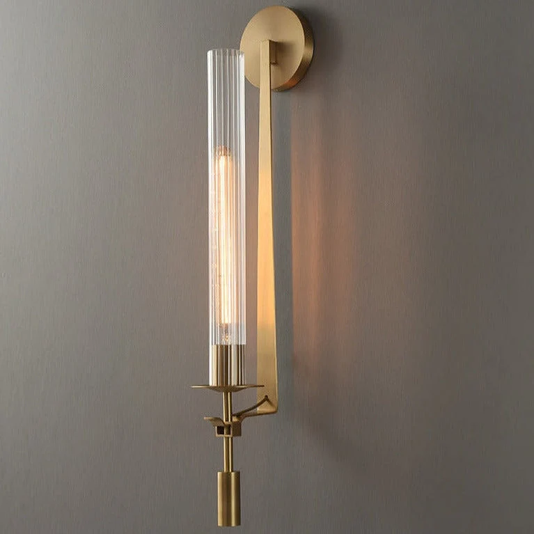 Sarika Modern Fluted Glass Wall Sconce By Euroselle