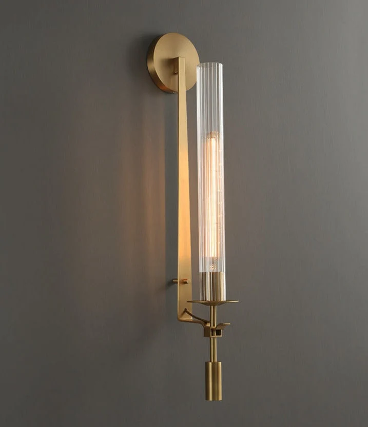 Sarika Modern Fluted Glass Wall Sconce By Euroselle