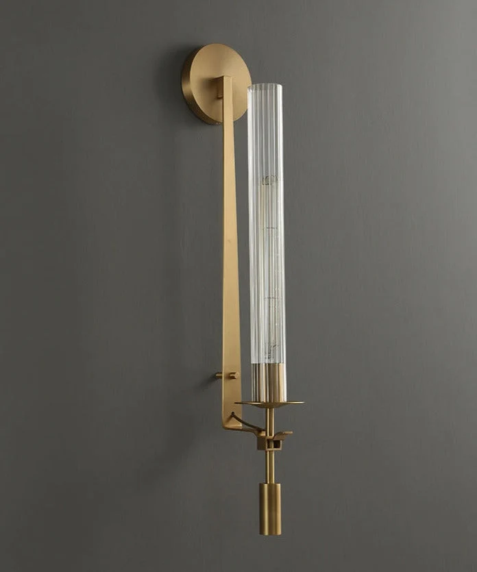 Sarika Modern Fluted Glass Wall Sconce By Euroselle