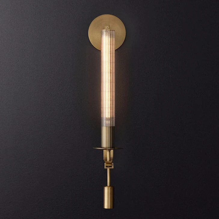 Sarika Modern Fluted Glass Wall Sconce By Euroselle