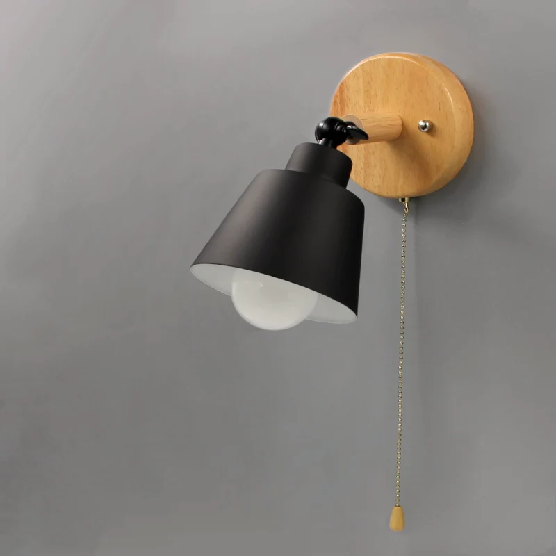 HarborLine Wall Sconce Euroselle With Cone Shade And Pull-Chain Switch