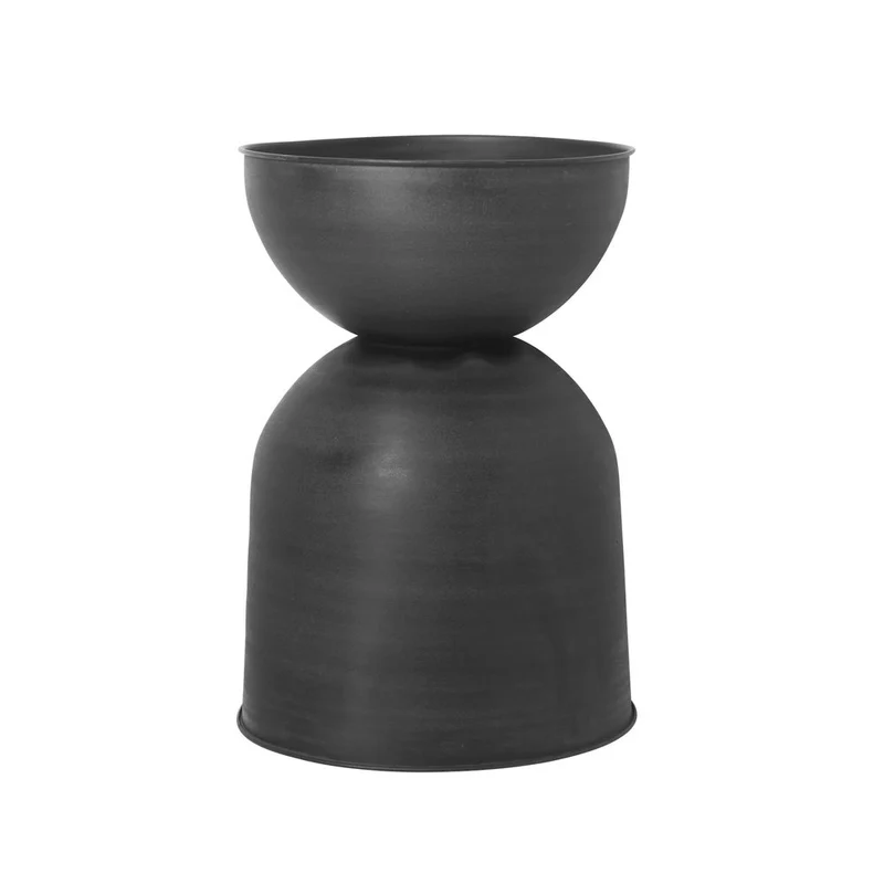 Hourglass Blumentopf schwarz Large 73 cm- ferm LIVING