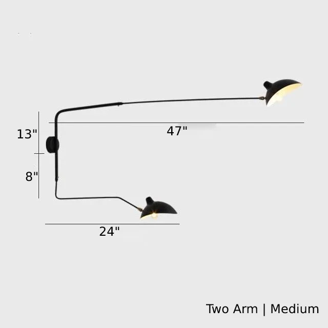 Serge Duckbill Wall Lamp With Swing Arms Euroselle