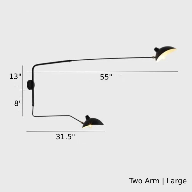 Serge Duckbill Wall Lamp With Swing Arms Euroselle