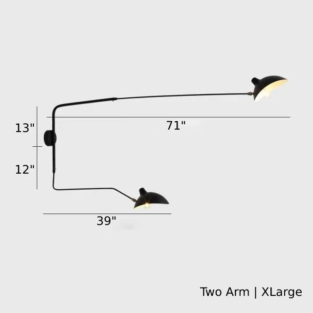 Serge Duckbill Wall Lamp With Swing Arms Euroselle