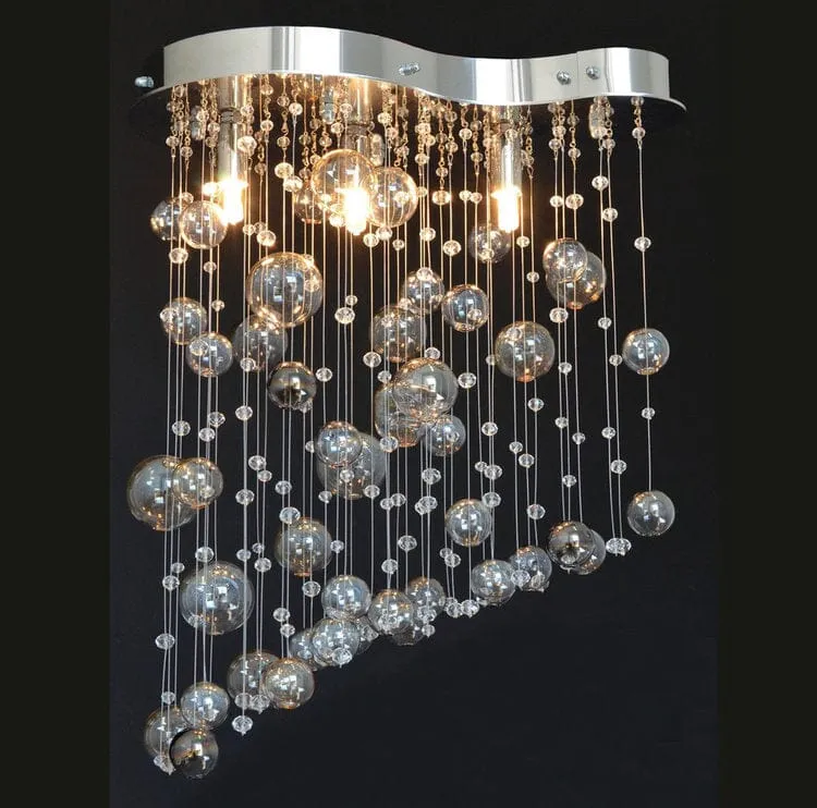 Marci Crystal Chandelier By Euroselle With Teardrop Stainless Steel Mirror Finish
