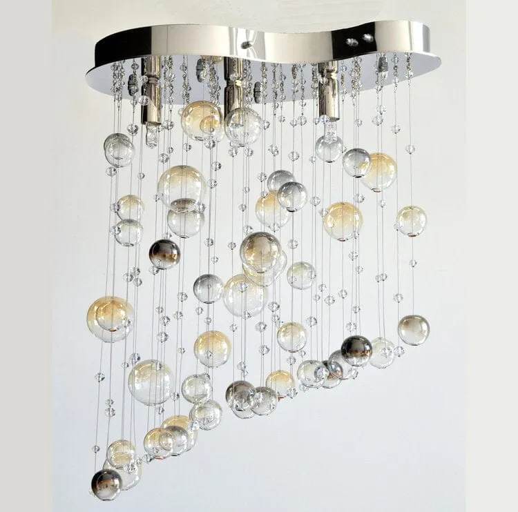 Marci Crystal Chandelier By Euroselle With Teardrop Stainless Steel Mirror Finish