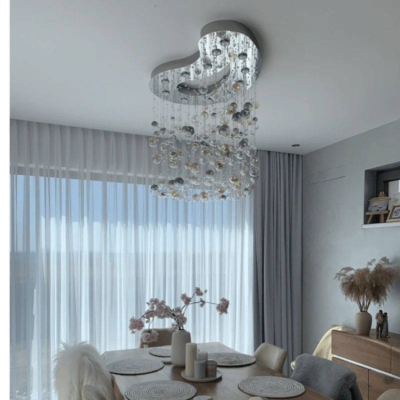 Marci Crystal Chandelier By Euroselle With Teardrop Stainless Steel Mirror Finish