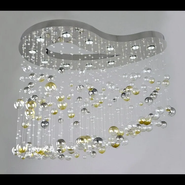 Marci Crystal Chandelier By Euroselle With Teardrop Stainless Steel Mirror Finish