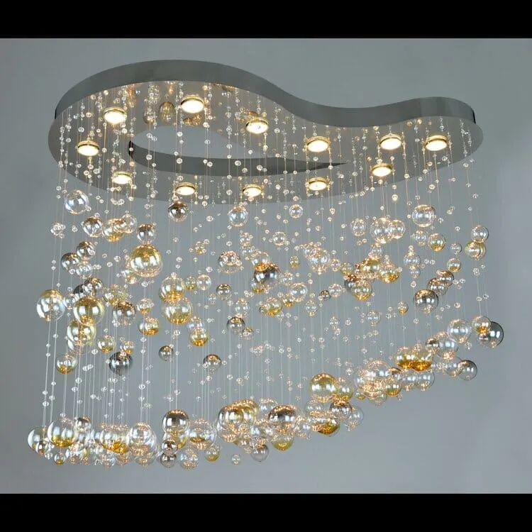 Marci Crystal Chandelier By Euroselle With Teardrop Stainless Steel Mirror Finish
