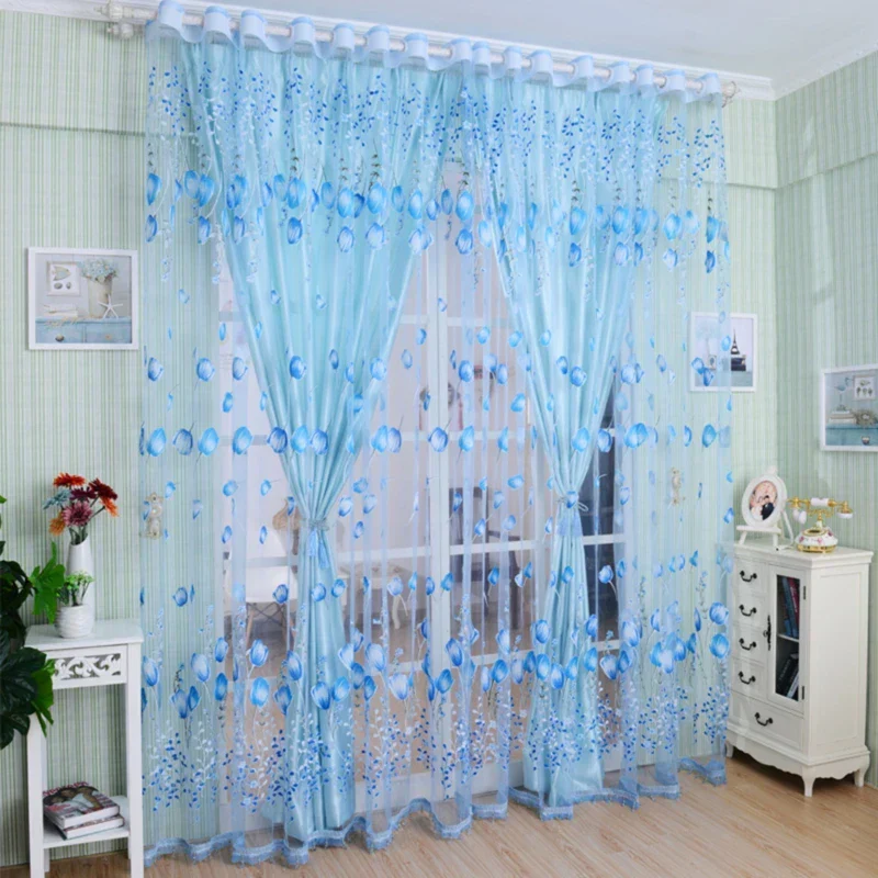 Euroselle Lightweight Sheer Tulle Drapes for Kids Room and Modern Living