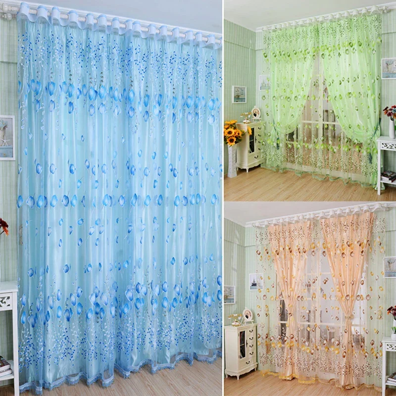 Euroselle Lightweight Sheer Tulle Drapes for Kids Room and Modern Living