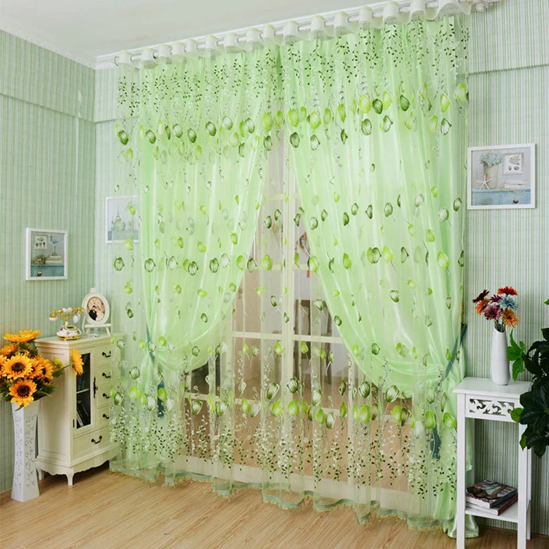 Euroselle Lightweight Sheer Tulle Drapes for Kids Room and Modern Living