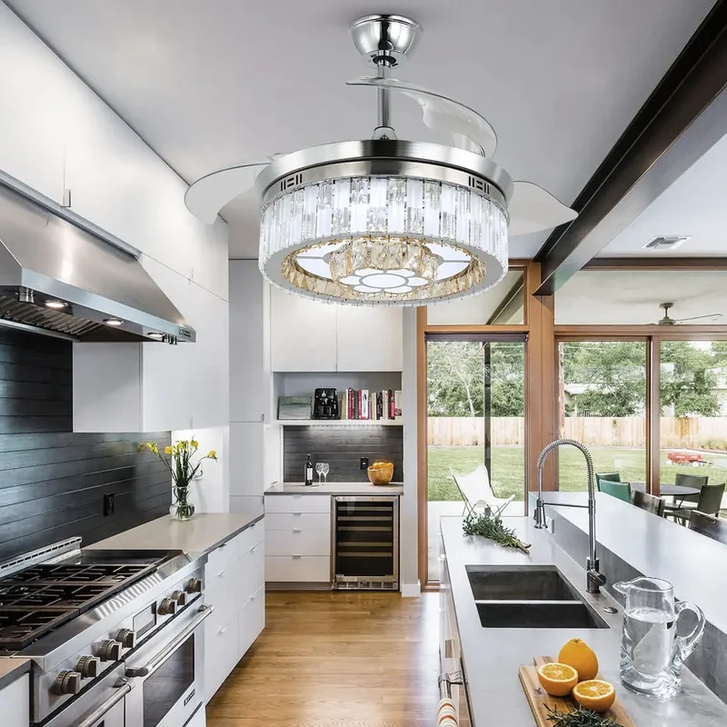 Marcella Ceiling Fan by Euroselle With LED Lights and Changeable 3 Blades