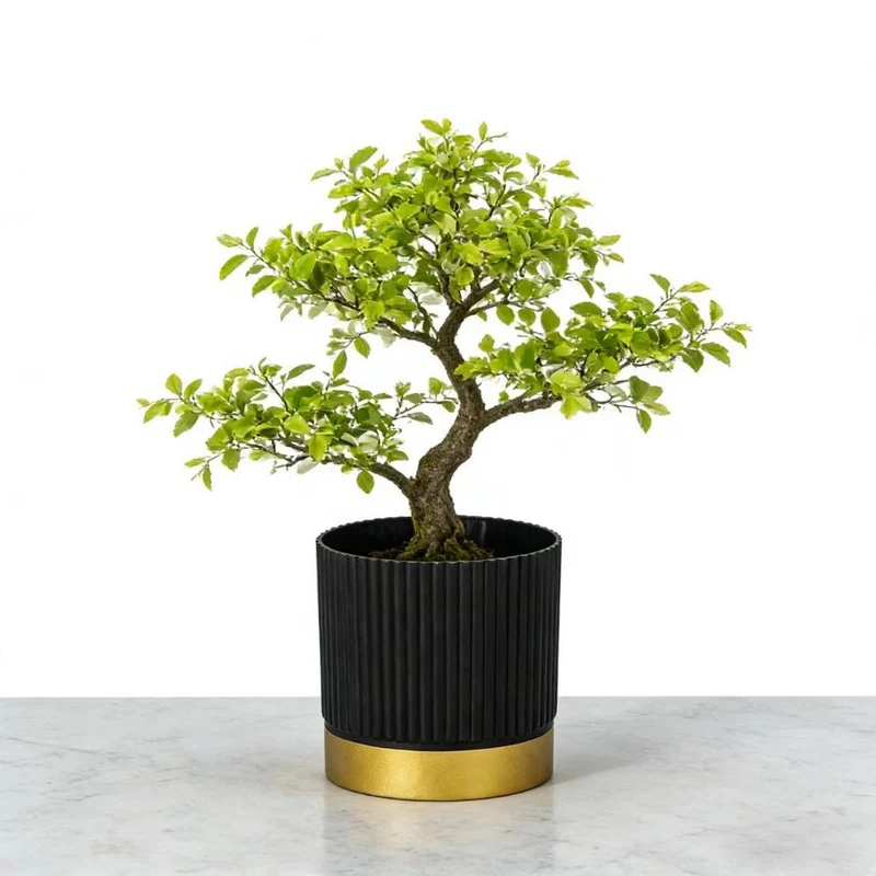 Euroselle Striped Planter For Elegant Indoor Plant Display