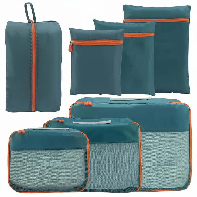 Euroselle 7 Piece Portable Suitcase Organizing Bag Set for Travel