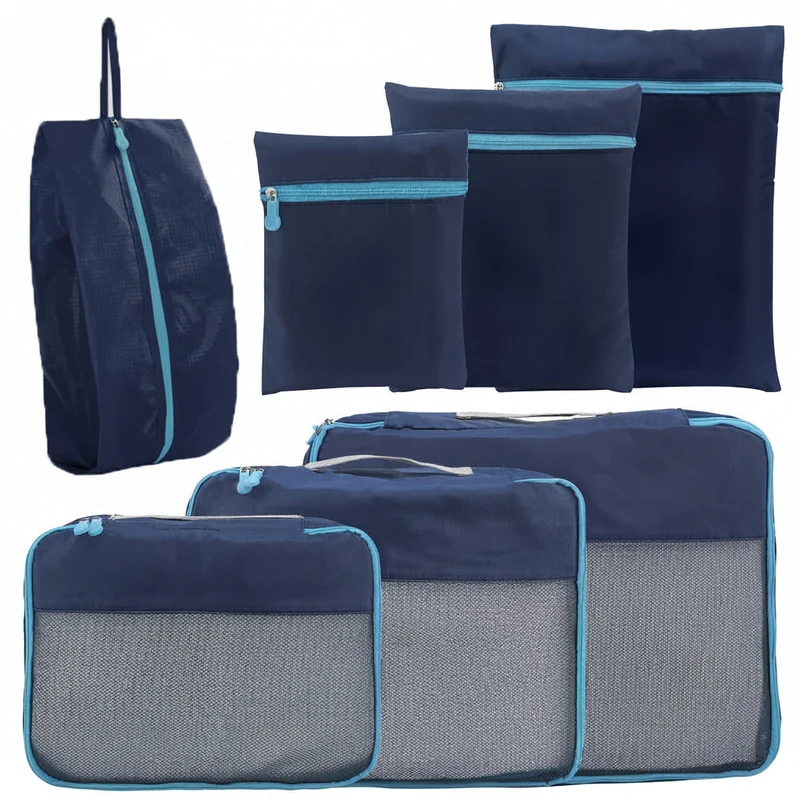 Euroselle 7 Piece Portable Suitcase Organizing Bag Set for Travel