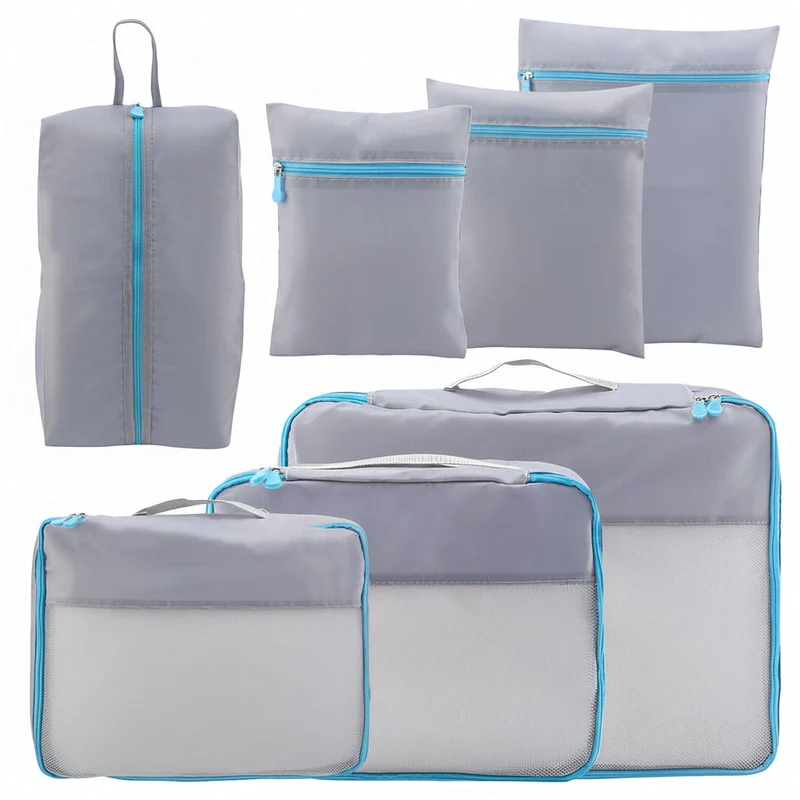 Euroselle 7 Piece Portable Suitcase Organizing Bag Set for Travel
