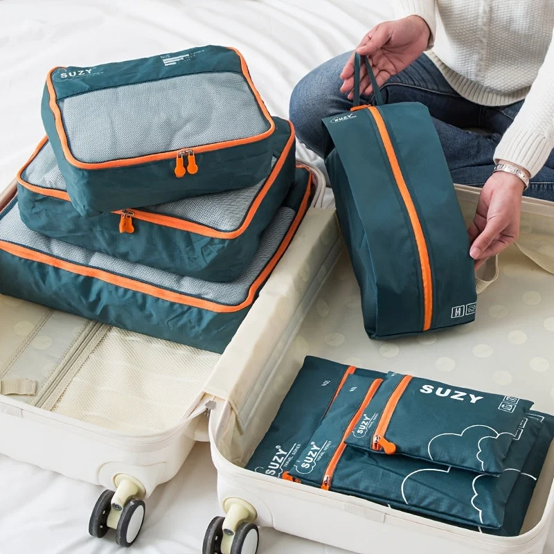 Euroselle 7 Piece Portable Suitcase Organizing Bag Set for Travel