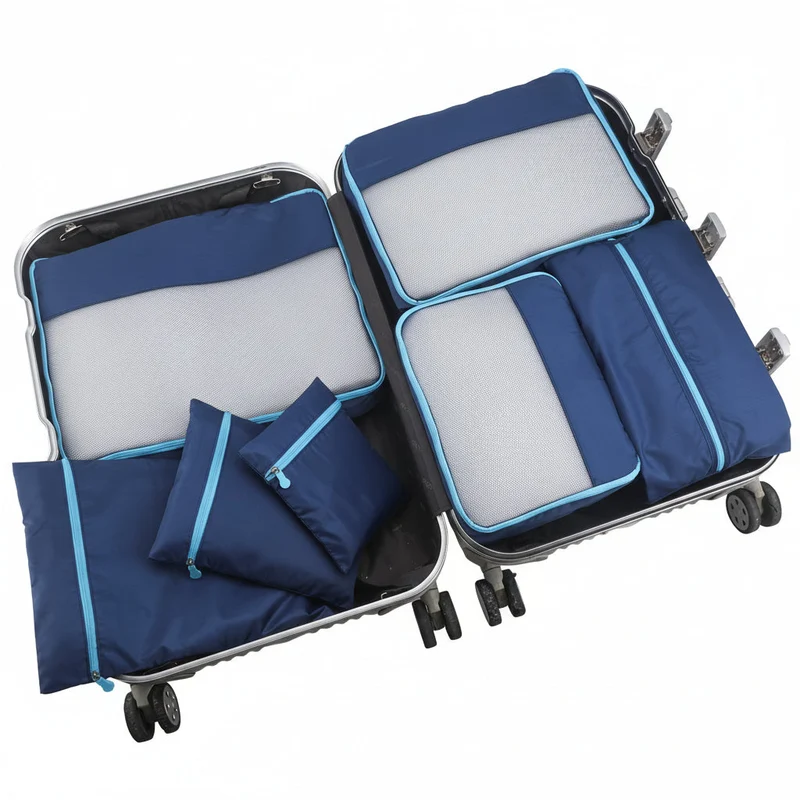 Euroselle 7 Piece Portable Suitcase Organizing Bag Set for Travel
