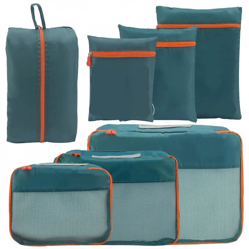 Euroselle 7 Piece Portable Suitcase Organizing Bag Set for Travel