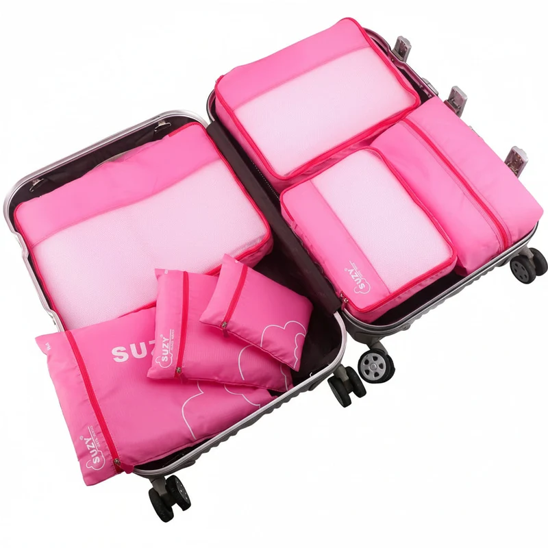 Euroselle 7 Piece Portable Suitcase Organizing Bag Set for Travel