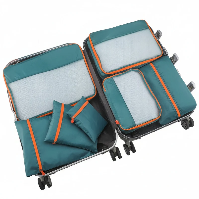 Euroselle 7 Piece Portable Suitcase Organizing Bag Set for Travel