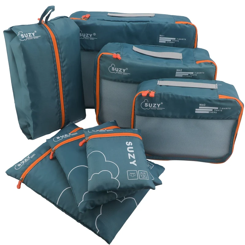 Euroselle 7 Piece Portable Suitcase Organizing Bag Set for Travel