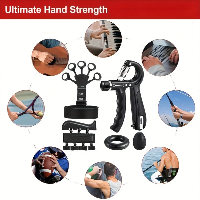 Euroselle Five-Piece Hand and Forearm Strength Training Kit