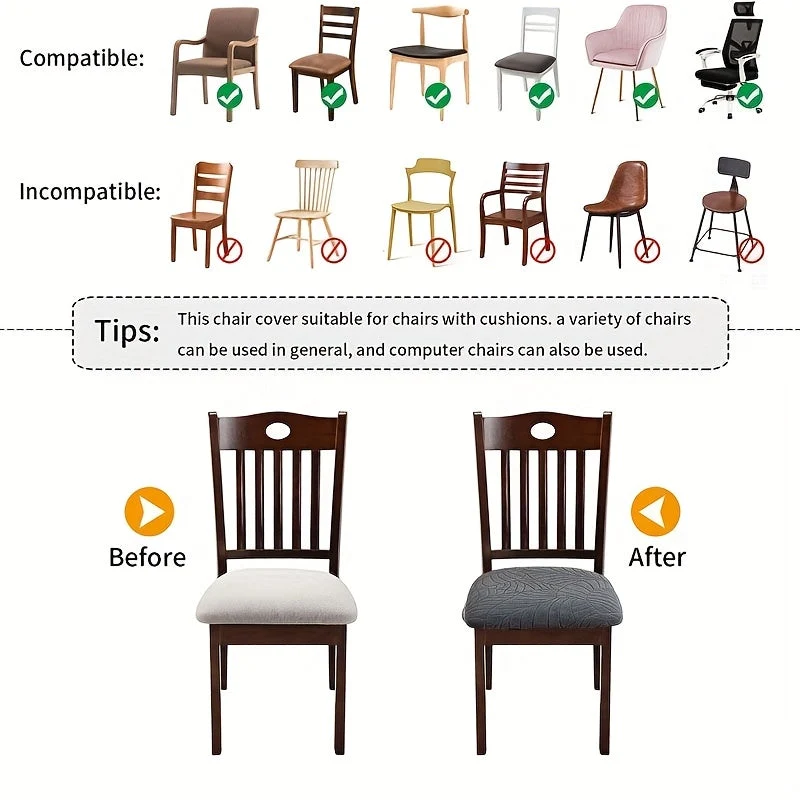 Euroselle Stretch Jacquard Chair Covers For Instant Chair Upgrade