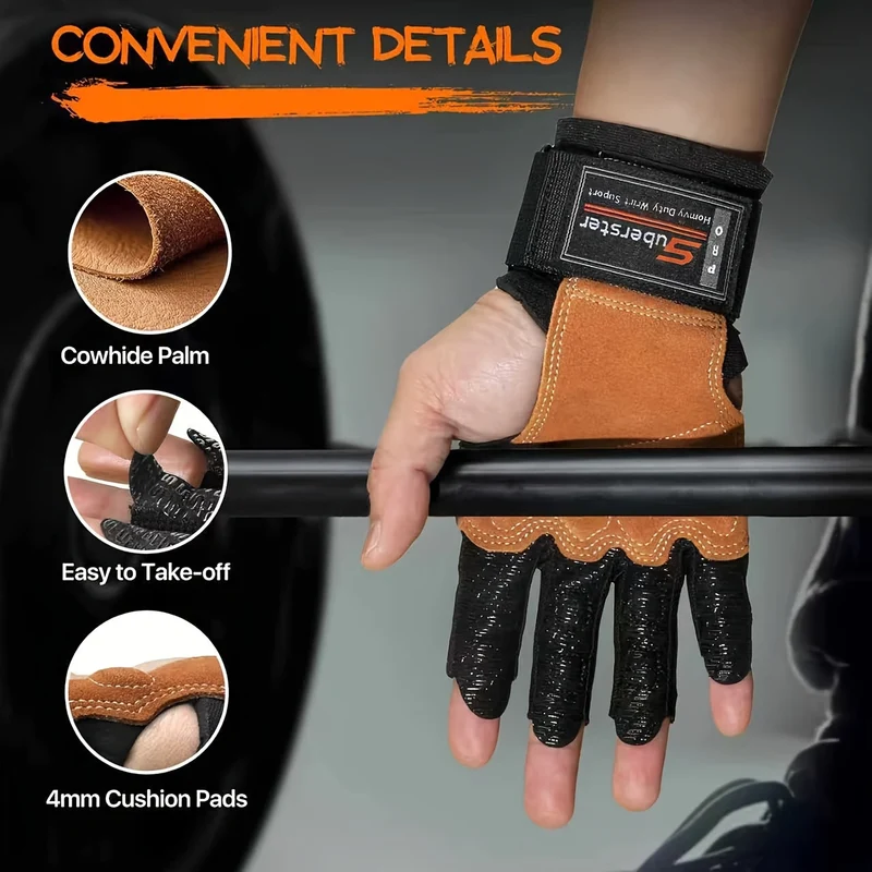 Euroselle Anti Slip Weightlifting Gloves For Stronger Gym Performance