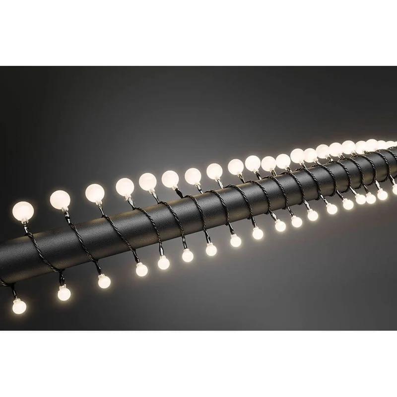 LED Globelichterkette kleine & große runde Dioden 80 Warmweiße Dioden IP44